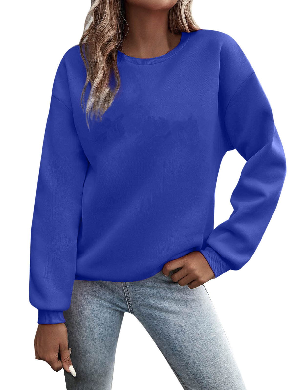 Women's Crew Neck Cat Casual Spring/Fall Jersey Long Sleeve Sweatshirt