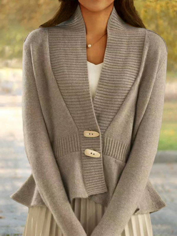 Women's Casual Winter Plain Wool/Knitting Cardigan