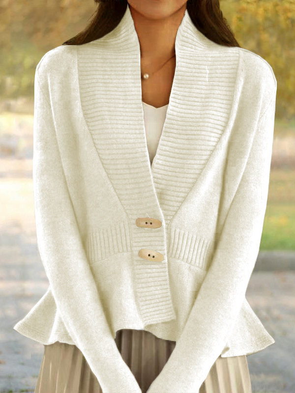 Women's Casual Winter Plain Wool/Knitting Cardigan