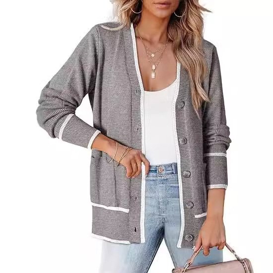 Women's Casual Spring/Fall Plain Wool/Knitting Buckle Cardigan