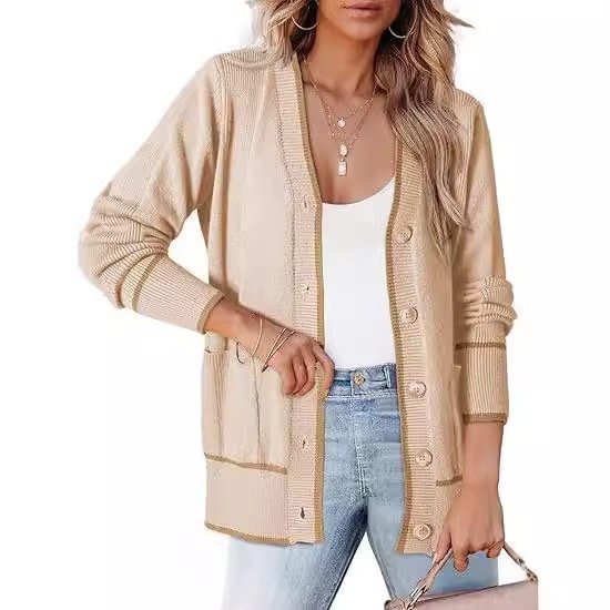 Women's Casual Spring/Fall Plain Wool/Knitting Buckle Cardigan