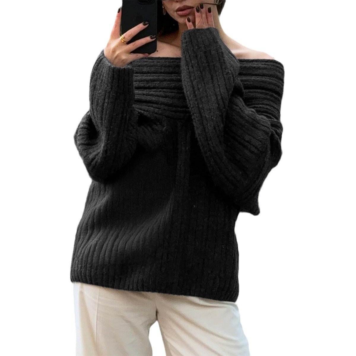 Women's Spring/Fall Plain Casual Long Sleeve Wool/Knitting Sweater