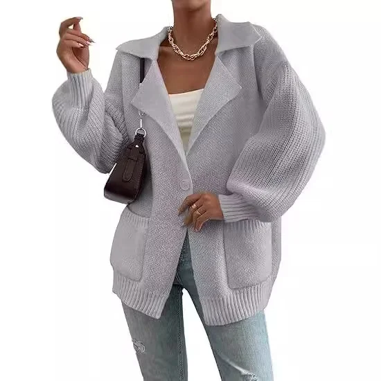 Women's Casual Spring/Fall Plain Wool/Knitting Cardigan