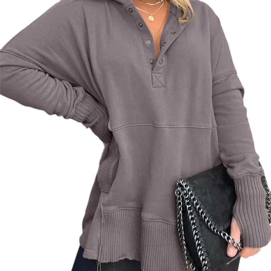 Women's Plain Spring/Fall Long Sleeve Casual Daily Hoodie