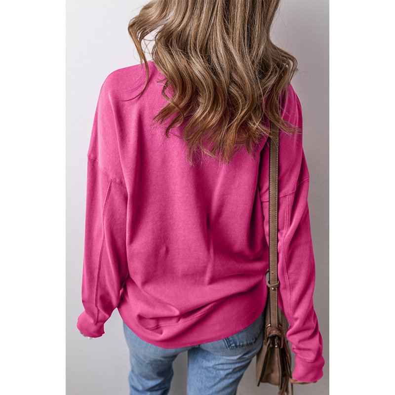 Women's Crew Neck Plain Casual Spring/Fall Long Sleeve Sweatshirt