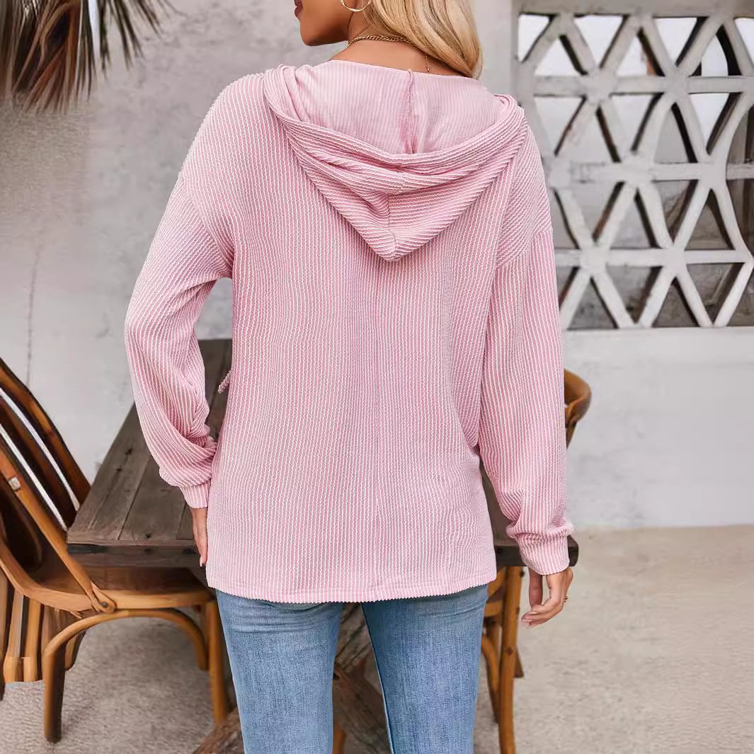 Women's Plain Spring/Fall Long Sleeve Casual Daily Hoodie