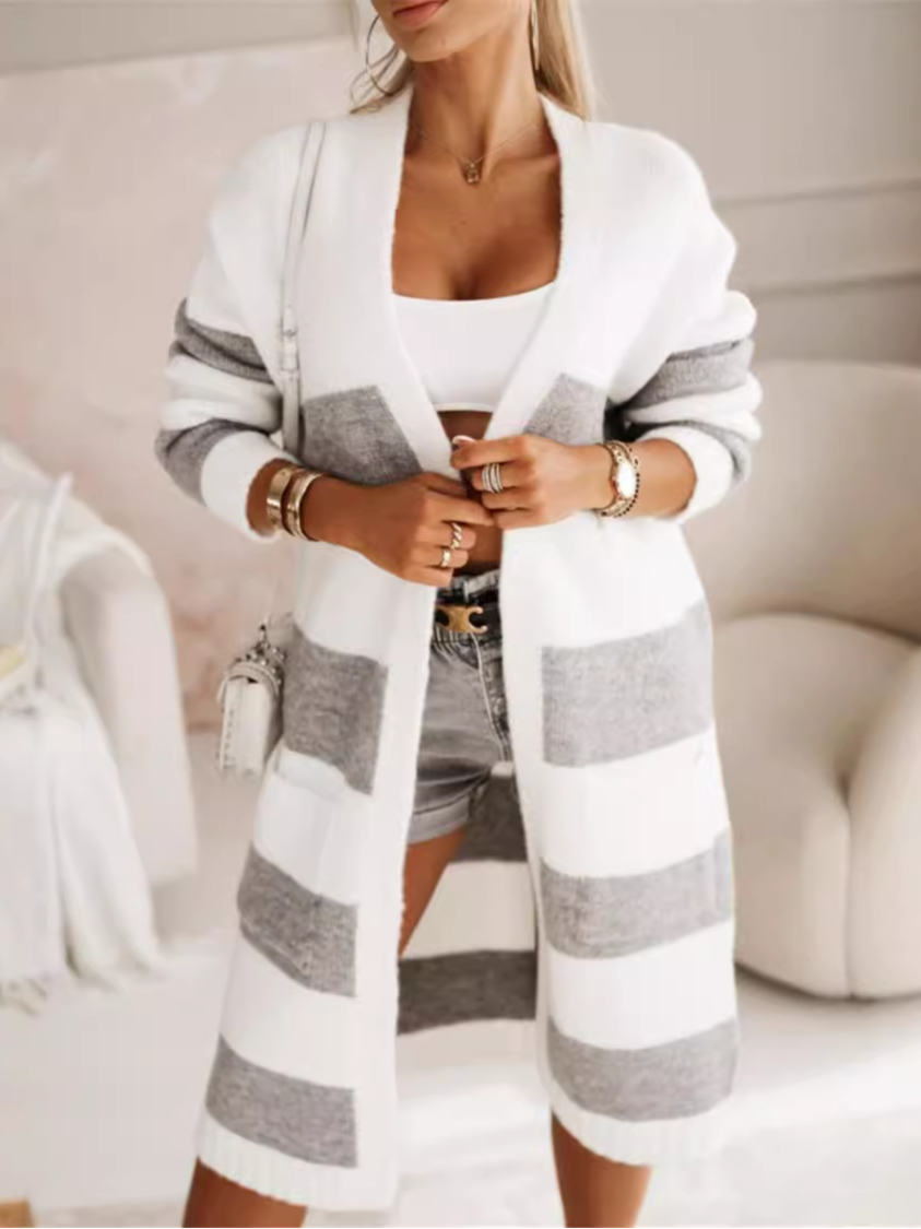 Women's Casual Winter Striped Wool/Knitting Cardigan