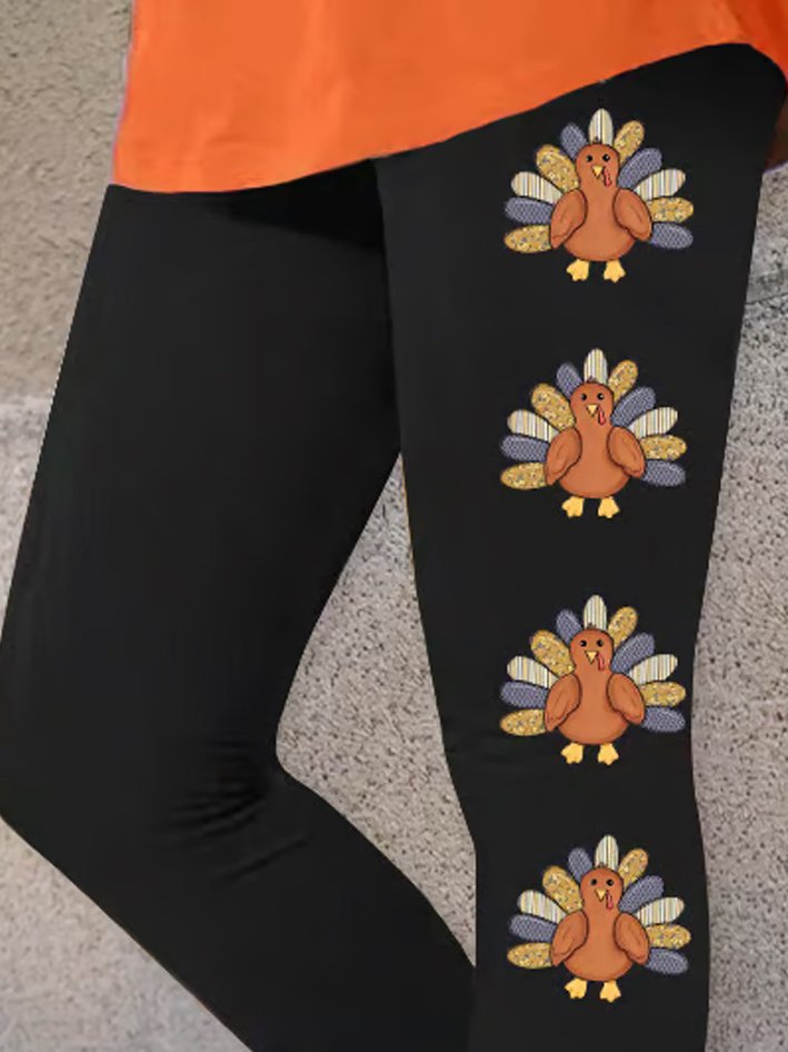 Women's Casual Turkey Jersey All Season Long Leggings