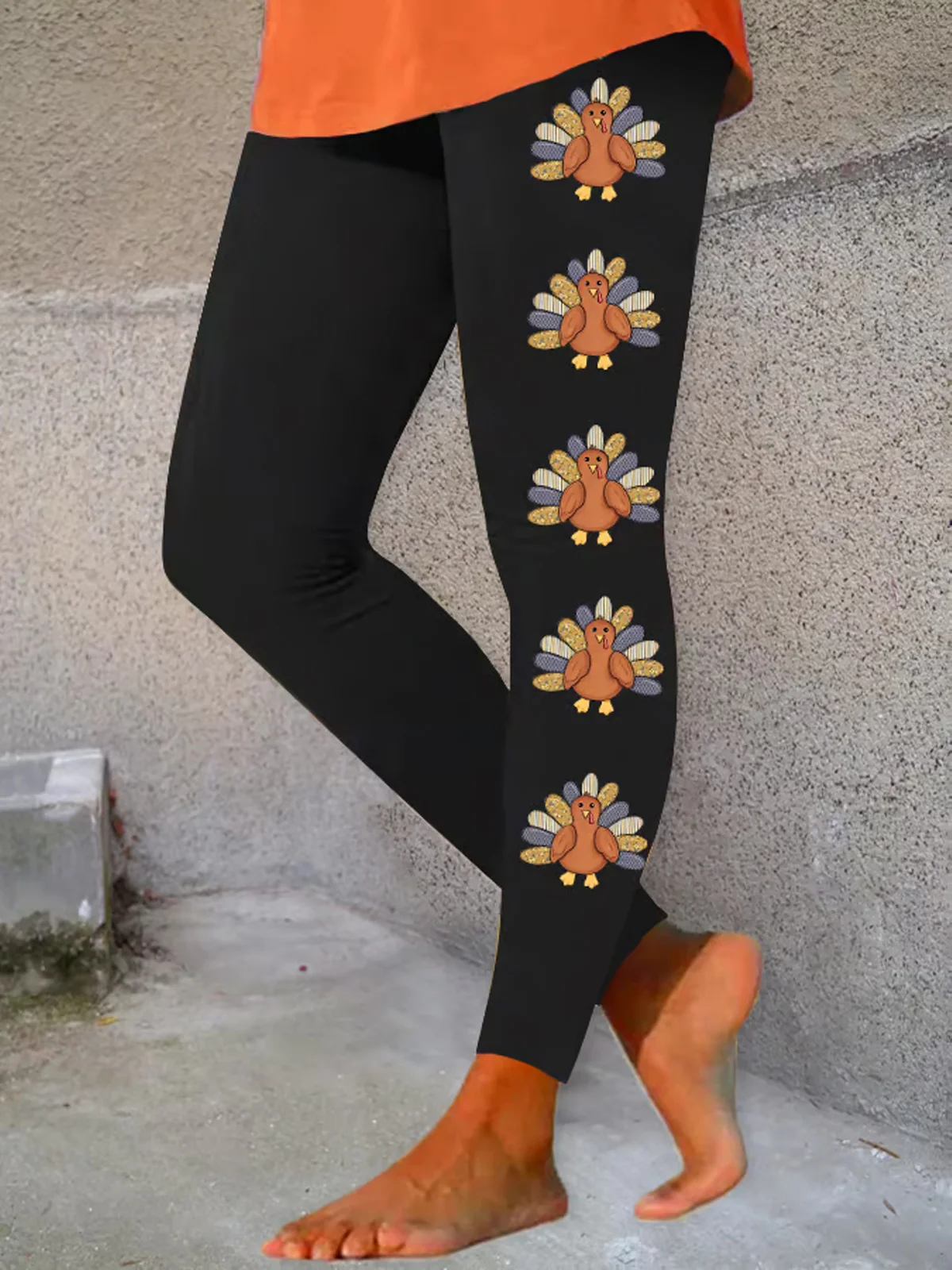 Women's Casual Turkey Jersey All Season Long Leggings