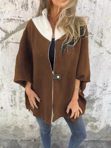 Women's Autumn Outerwear Casual Plain Three Quarter Sleeve Jacket