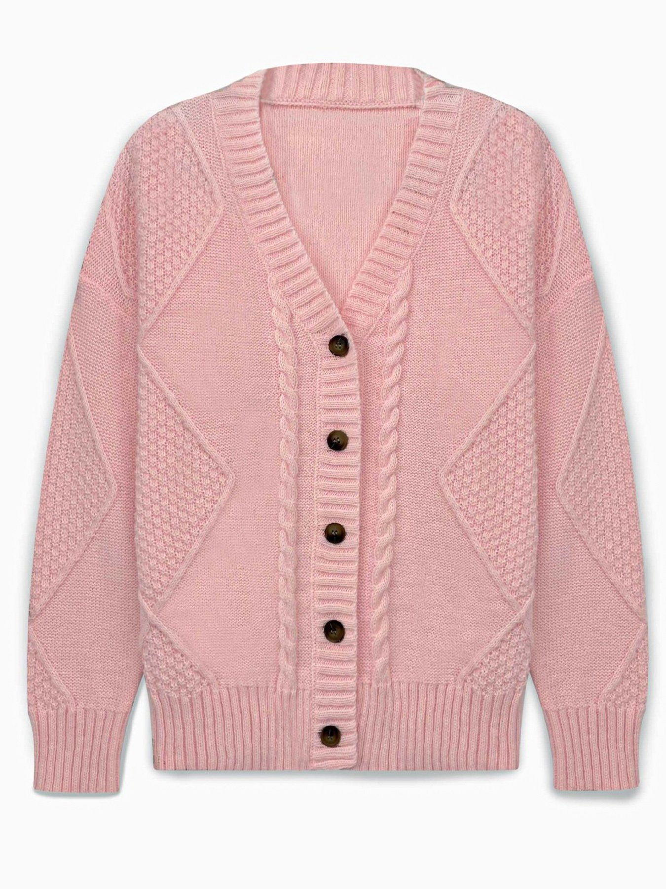 Women's Casual Winter Plain Yarn/Wool Yarn Jacquard Cardigan