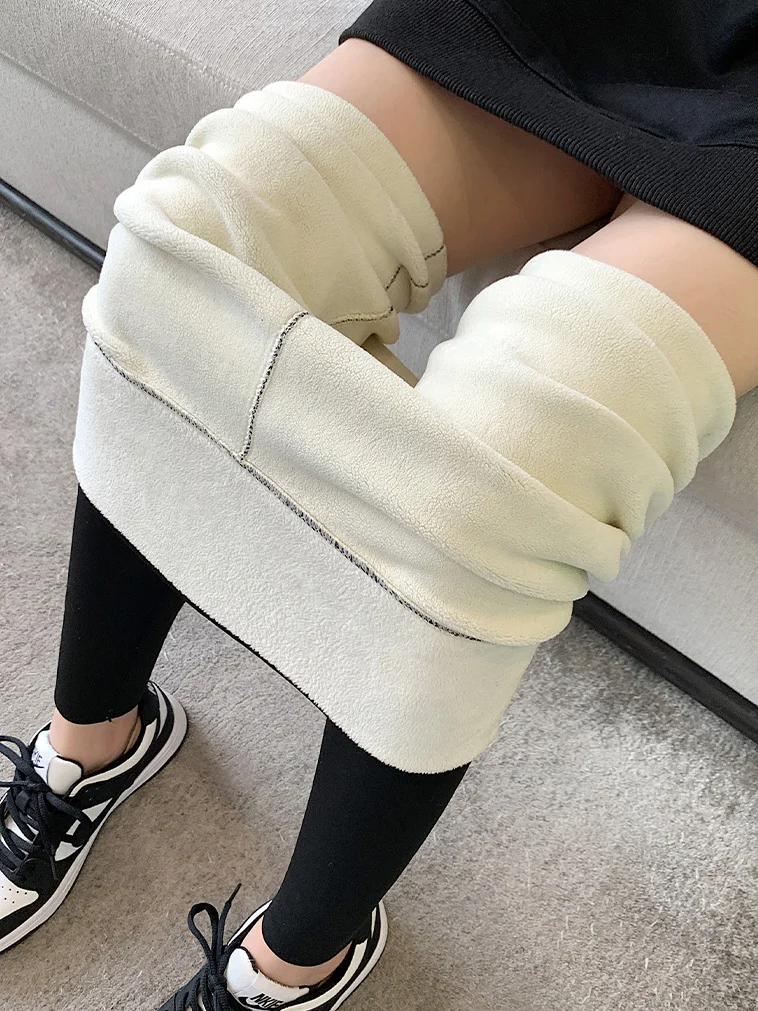 Women's Casual Plain Spring/Fall Fleece Ankle Pants Leggings