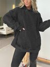 Women's Plain Spring/Fall Denim Long Sleeve Casual Daily Hoodie