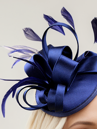 Women's Elegant Satin Feather Hat