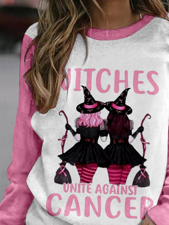 Women's Crew Neck Halloween Casual Spring/Fall Long Sleeve Sweatshirt