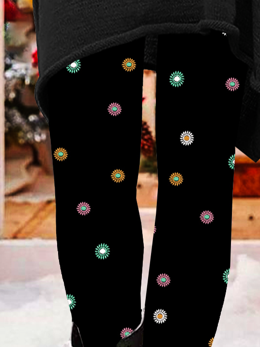 Women's Small Daisy Vintage All Season Long Leggings