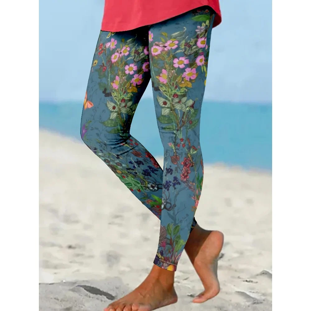 Women's Casual Floral Winter Long Leggings