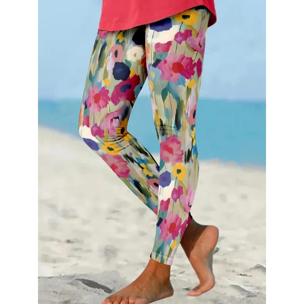 Women's Casual Floral Winter Long Leggings