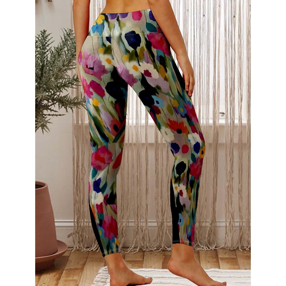 Women's Casual Floral Winter Long Leggings