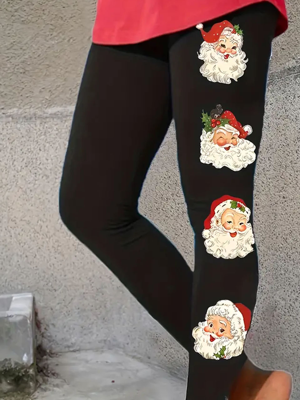 Women's Casual Santa Claus Jersey All Season Long Leggings