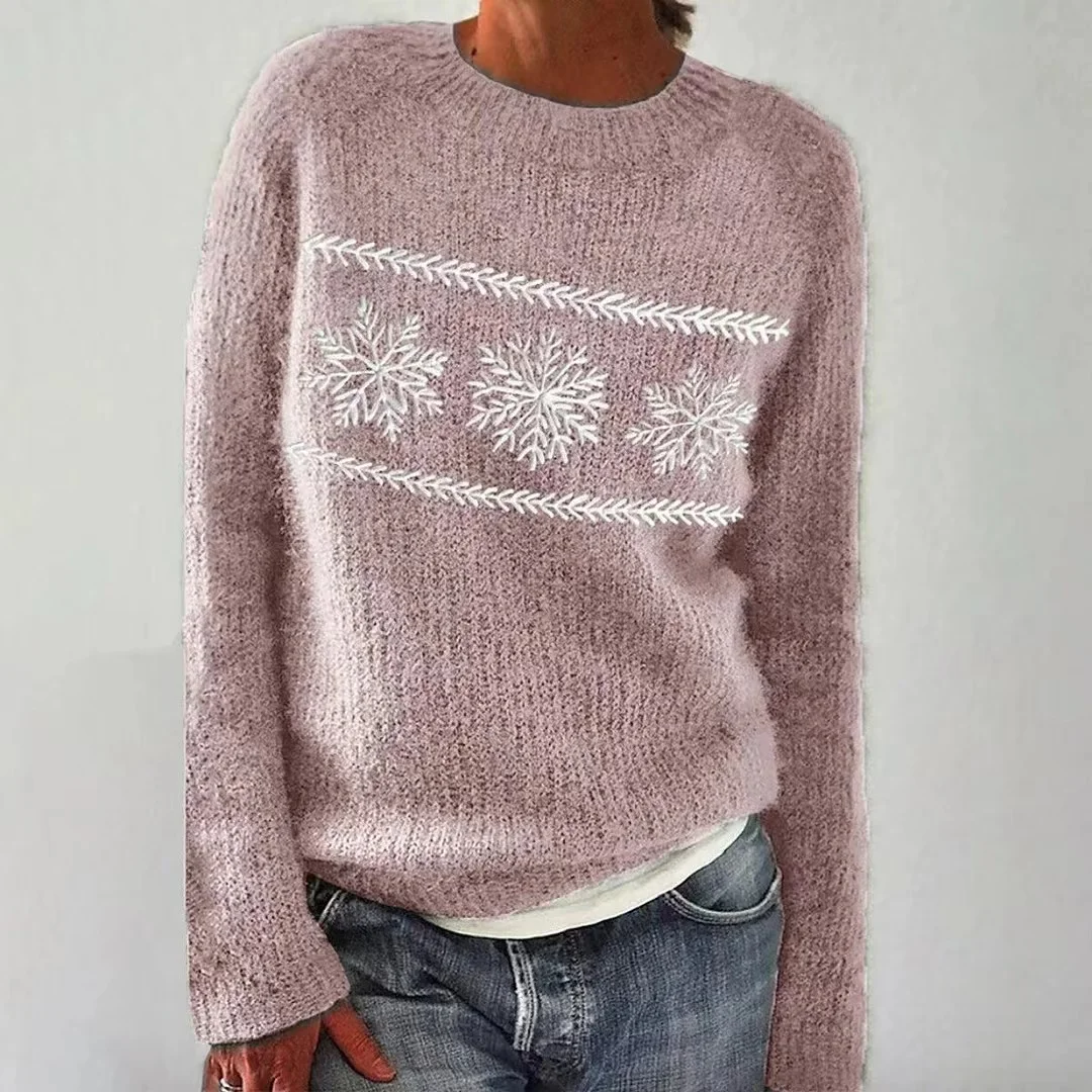 Women's Spring/Fall Geometric Casual Long Sleeve Crew Neck Wool/Knitting Sweater