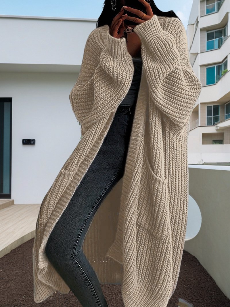 Women's Casual Winter Plain Wool/Knitting Cardigan