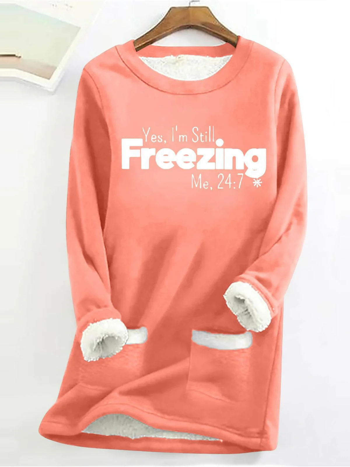 Women's Crew Neck Text Letters Casual Winter Long Sleeve Sweatshirt