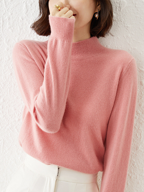 Women's Spring/Fall Plain Casual Long Sleeve Crew Neck Yarn/Wool Yarn Sweater