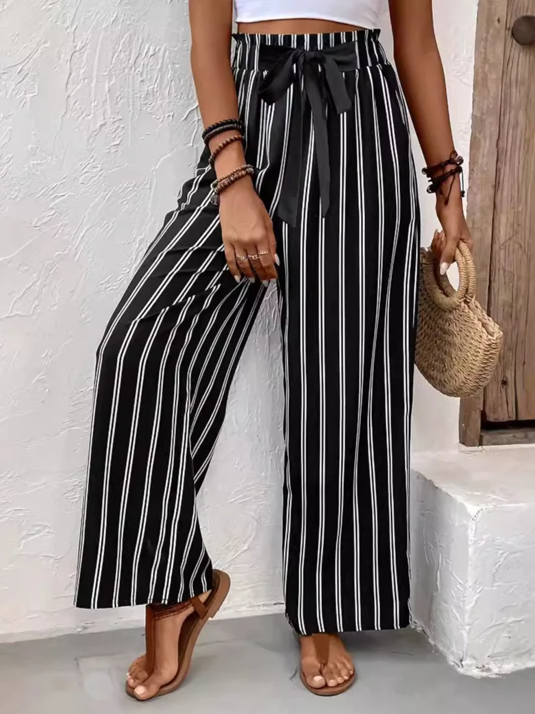 Women's Striped Long Pant Casual Spring/Fall Trousers