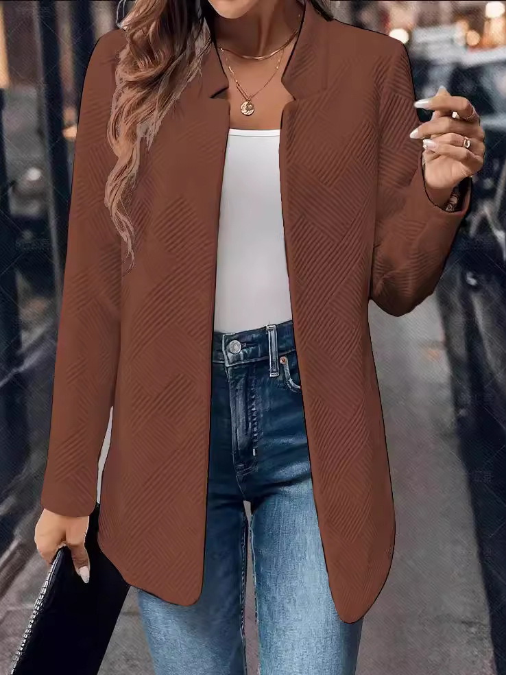 Women's Spring/Fall Outerwear Casual Plain Long Sleeve Jacket