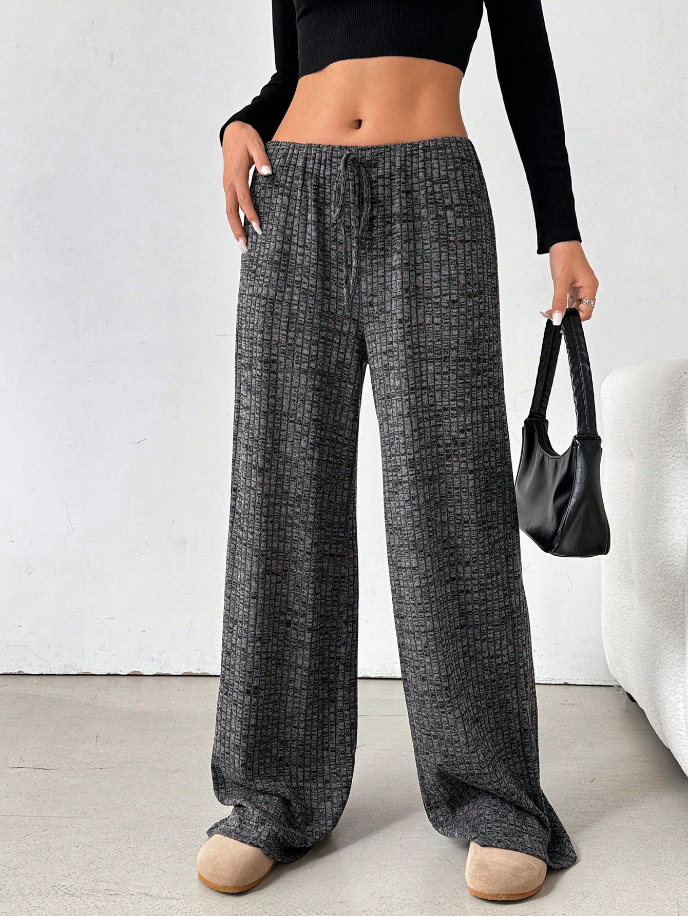 Women's Trousers Daily Going Out Casual Jersey Striped Spring/Fall Pants