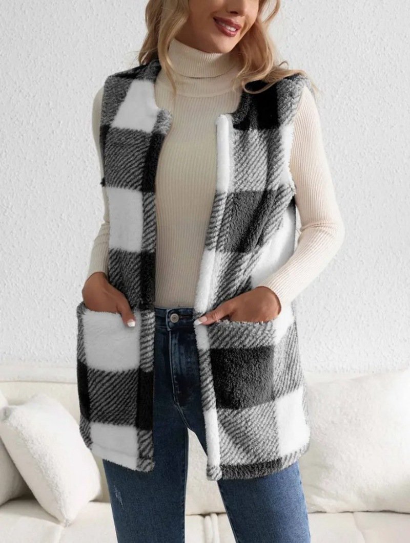 Casual Fluff/Granular Fleece Fabric Vest