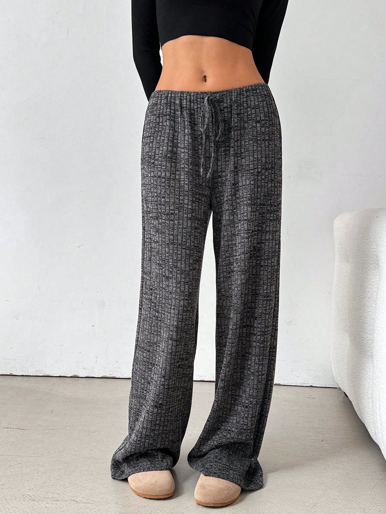 Women's Trousers Daily Going Out Casual Jersey Striped Spring/Fall Pants