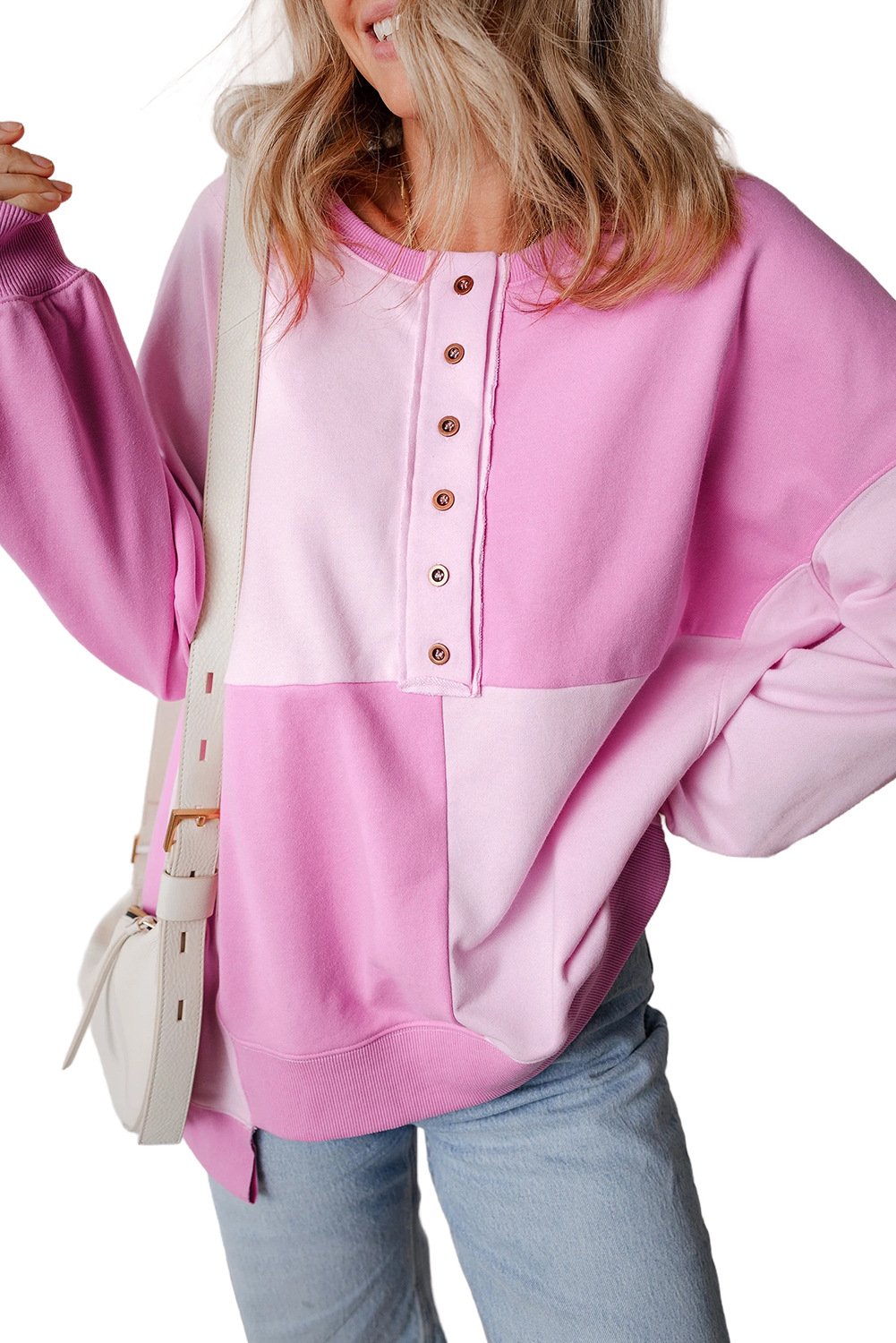 Women's Crew Neck Color Block Casual Spring/Fall Long Sleeve Sweatshirt