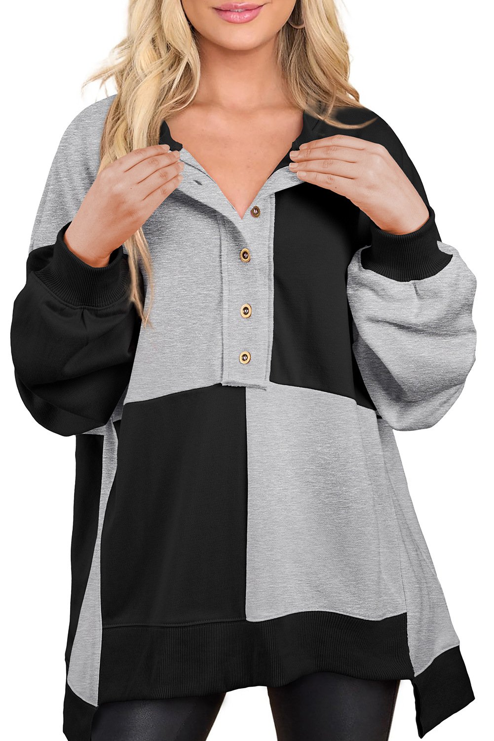 Women's Crew Neck Color Block Casual Spring/Fall Long Sleeve Sweatshirt