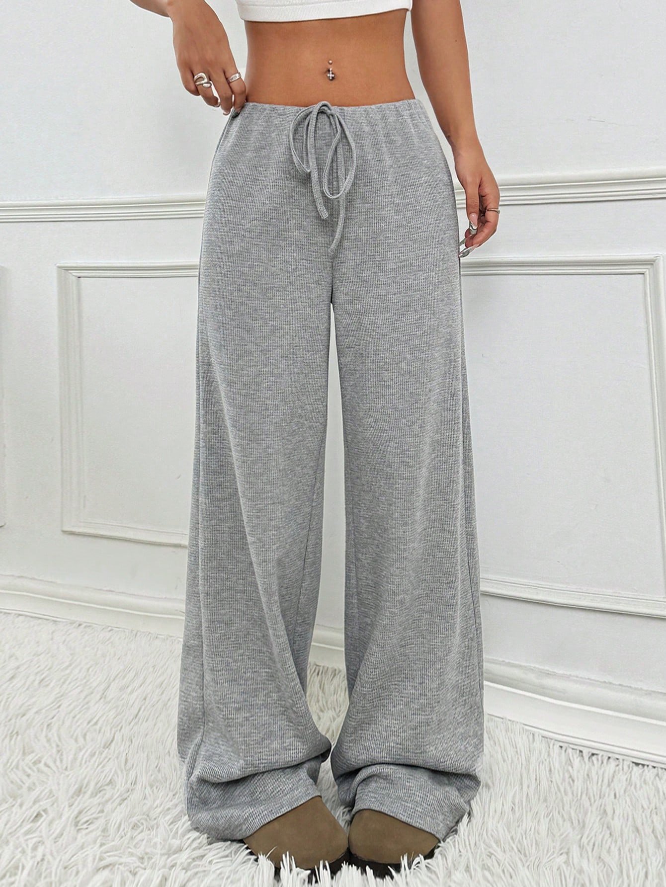 Women's Trousers Daily Going Out Casual Jersey Striped Spring/Fall Pants