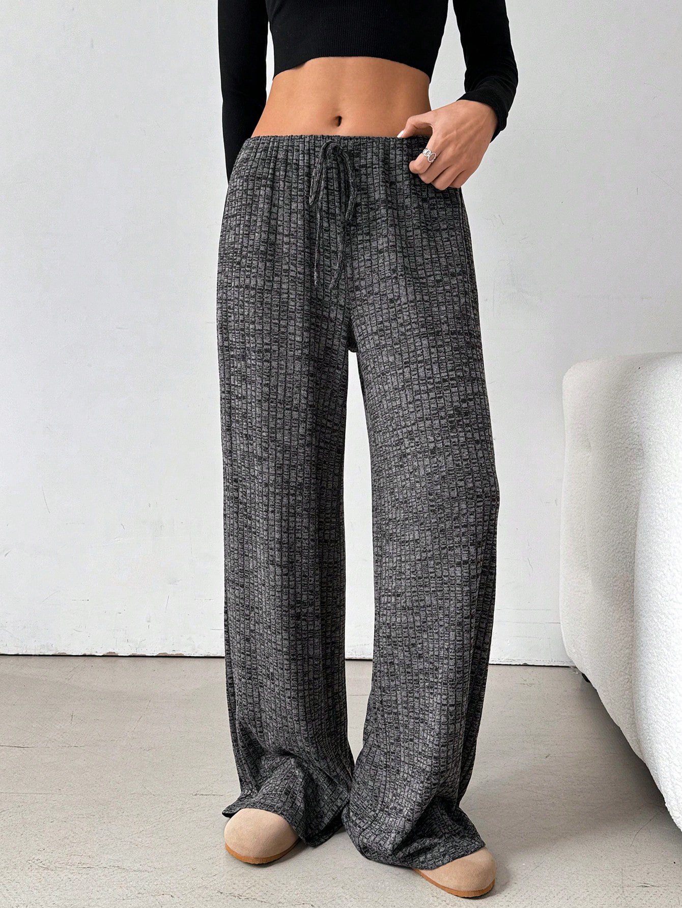 Women's Trousers Daily Going Out Casual Jersey Striped Spring/Fall Pants