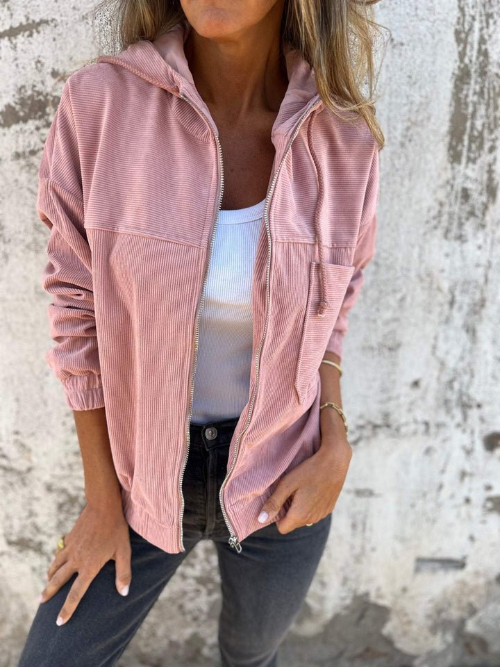 Women's Spring/Fall Outerwear Casual Zipper Plain Long Sleeve Hoodie Jacket