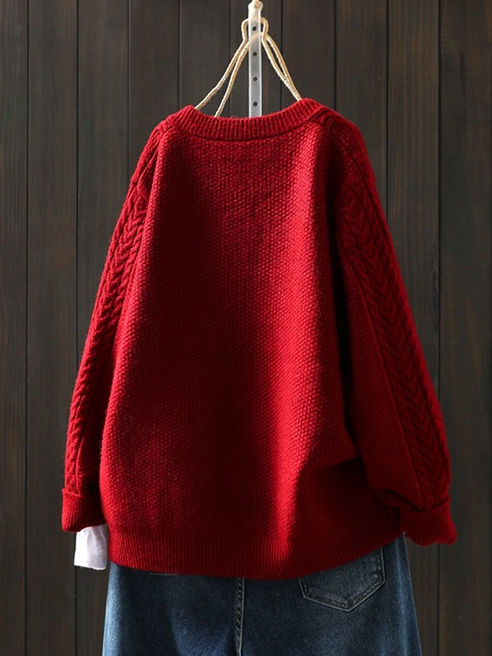 Women's Casual Winter Plain Wool/Knitting Cardigan