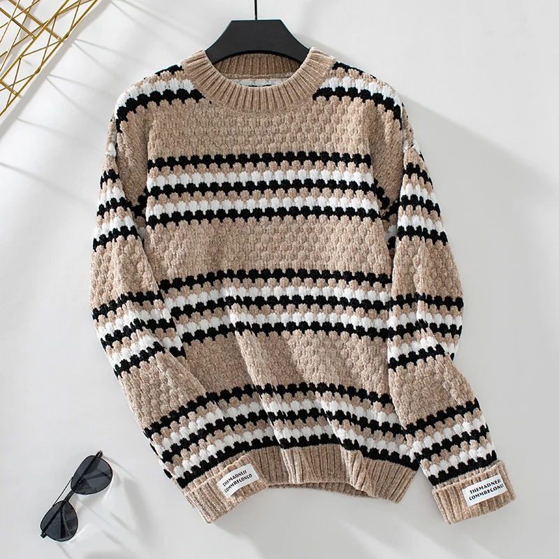 Women's Spring/Fall Striped Casual Long Sleeve Crew Neck Yarn/Wool Yarn Sweater