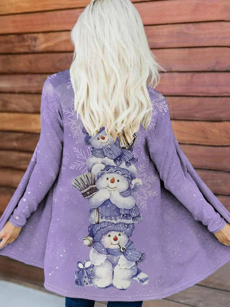 Women's Spring/Fall Outerwear Casual Santa Claus Shawl Jacket