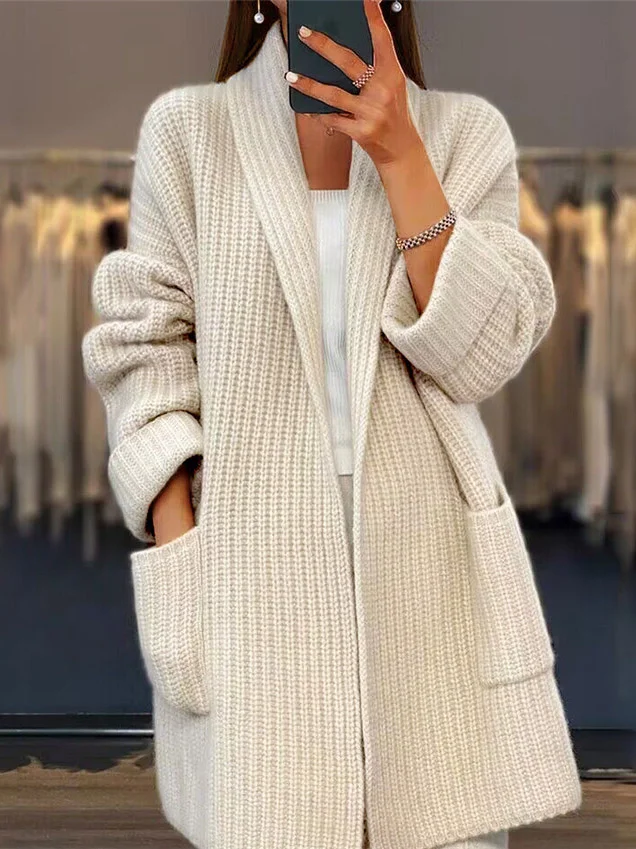 Women's Casual Spring/Fall Plain Wool/Knitting Cardigan