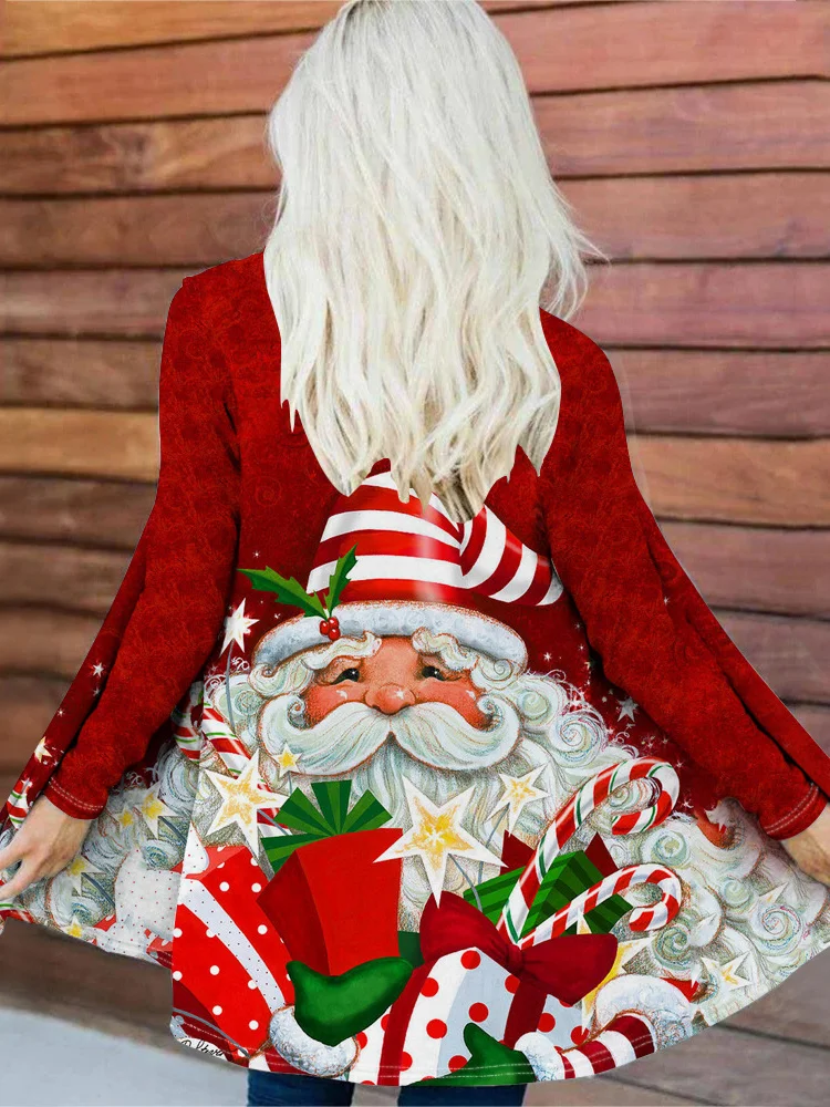 Women's Spring/Fall Outerwear Casual Santa Claus Shawl Jacket