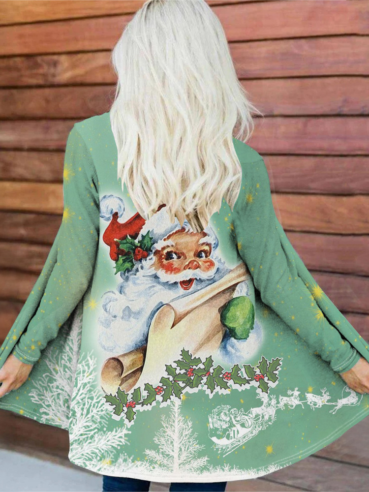 Women's Spring/Fall Outerwear Casual Santa Claus Shawl Jacket