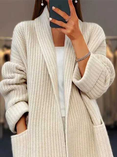 Women's Casual Spring/Fall Plain Wool/Knitting Cardigan