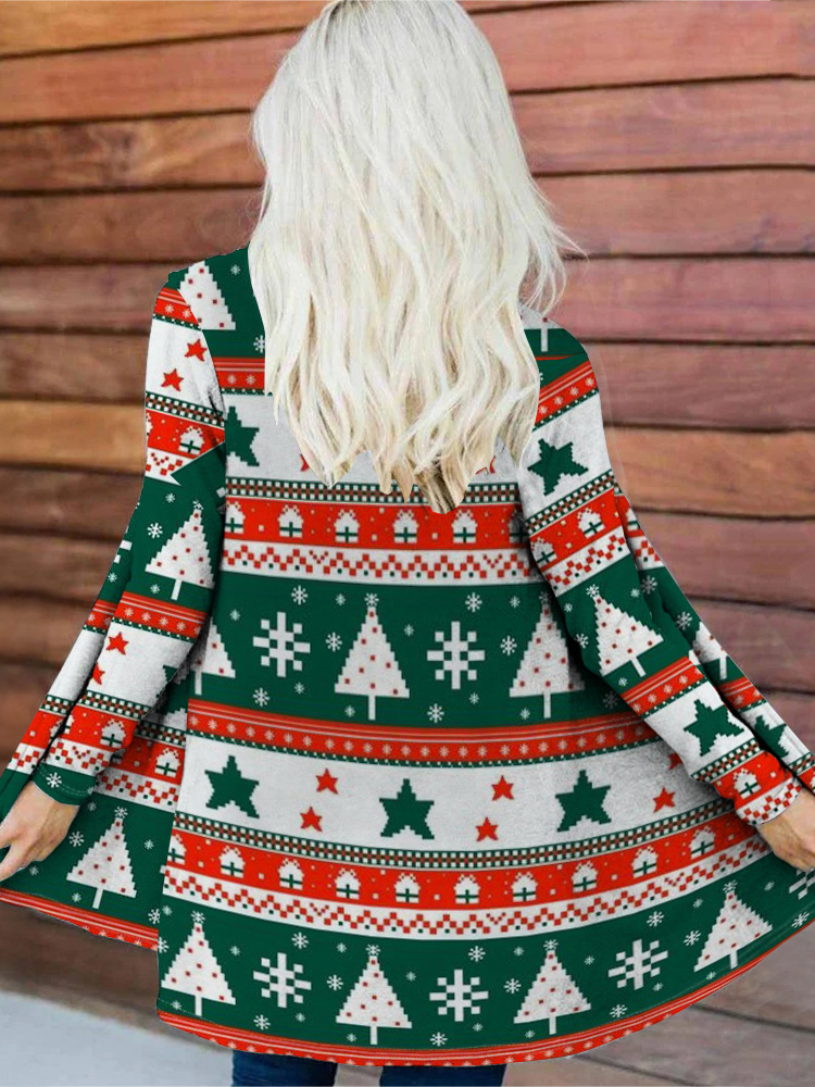 Women's Spring/Fall Outerwear Casual Santa Claus Shawl Jacket