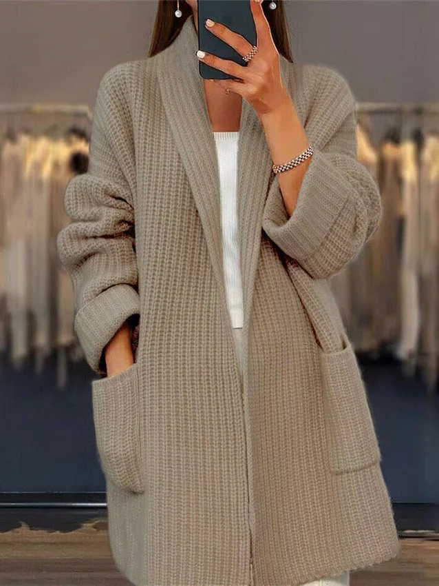 Women's Casual Spring/Fall Plain Wool/Knitting Cardigan