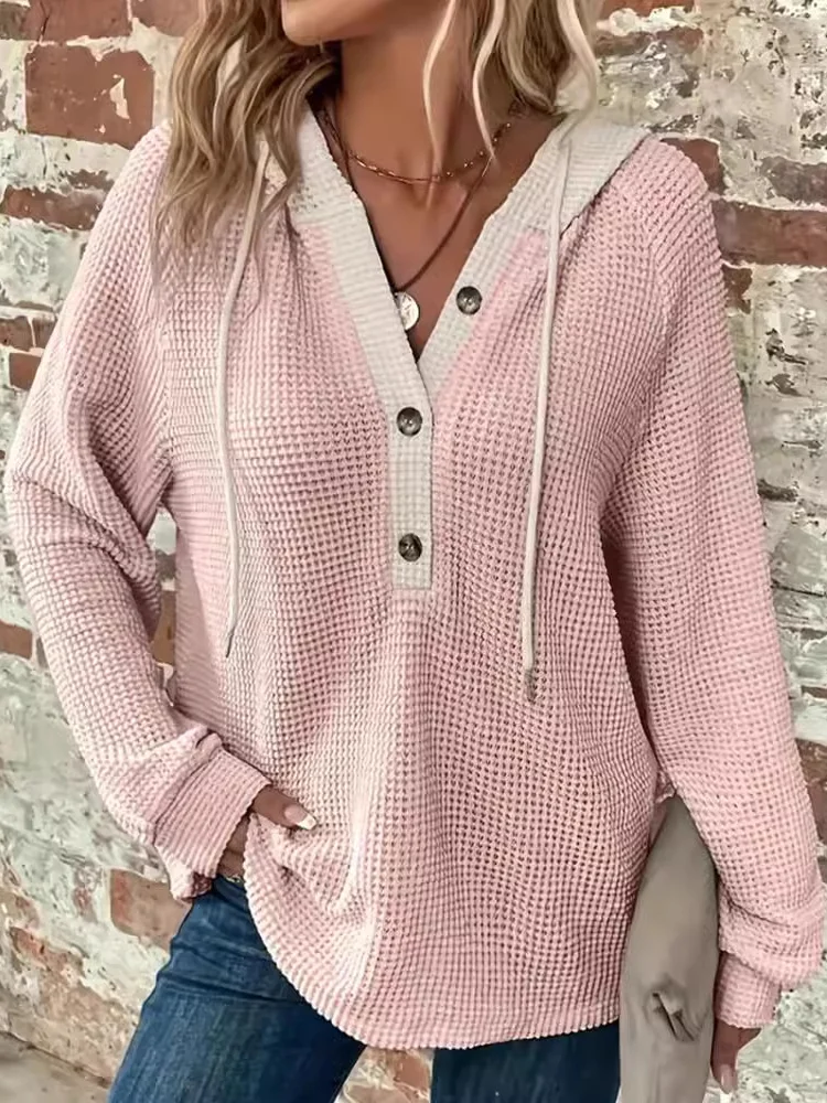 Women's Plain Spring/Fall Long Sleeve Casual Daily Hoodie