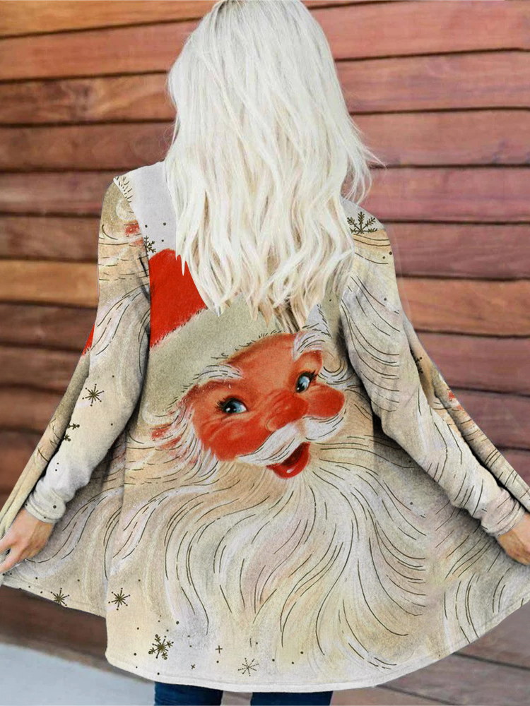 Women's Spring/Fall Outerwear Casual Santa Claus Shawl Jacket