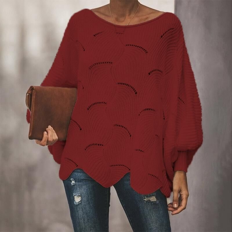 Women's Spring/Fall Plain Casual Long Sleeve Crew Neck Yarn/Wool Yarn Sweater